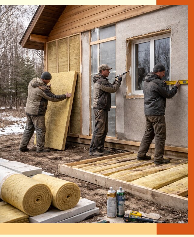 Утепление дачного дома в Керчи от 4851 руб/м2 — недорого | ТепломастерКрч